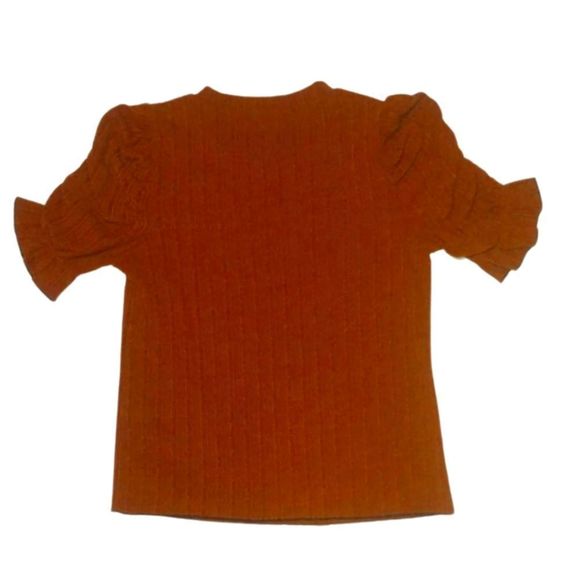 Rust Top Balloon Sleeve Stretch Size Small THML New - Picture 6 of 15